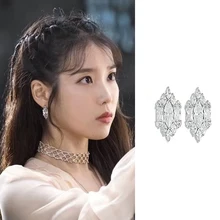 Новинка, DEL LUNA, отель, IU, корейский стиль, ТВ звезда, персональные блестящие Кристальные серьги-гвоздики для женщин, массивные Винтажные Ювелирные изделия Brincos