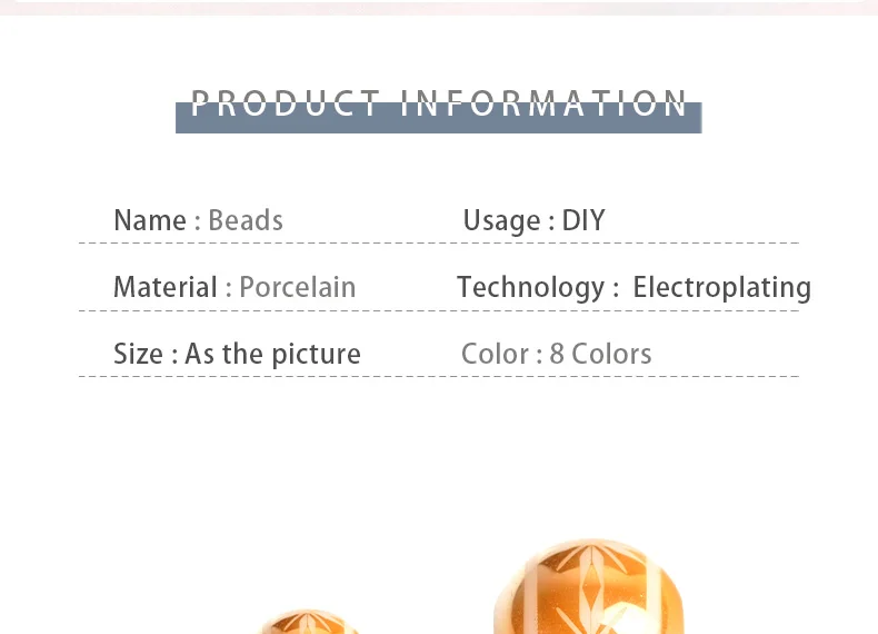 20pcs Round Porcelain Beads With High Quality Cruciate Flower Patterned Beads For DIY Making Bracelet Necklace Jewelry