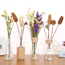 Натуральные сухоцветы украшения хлопок лотоса Спайк ваза украшения любовник трава листья эвкалипта вечный цветок фотографии реквизит