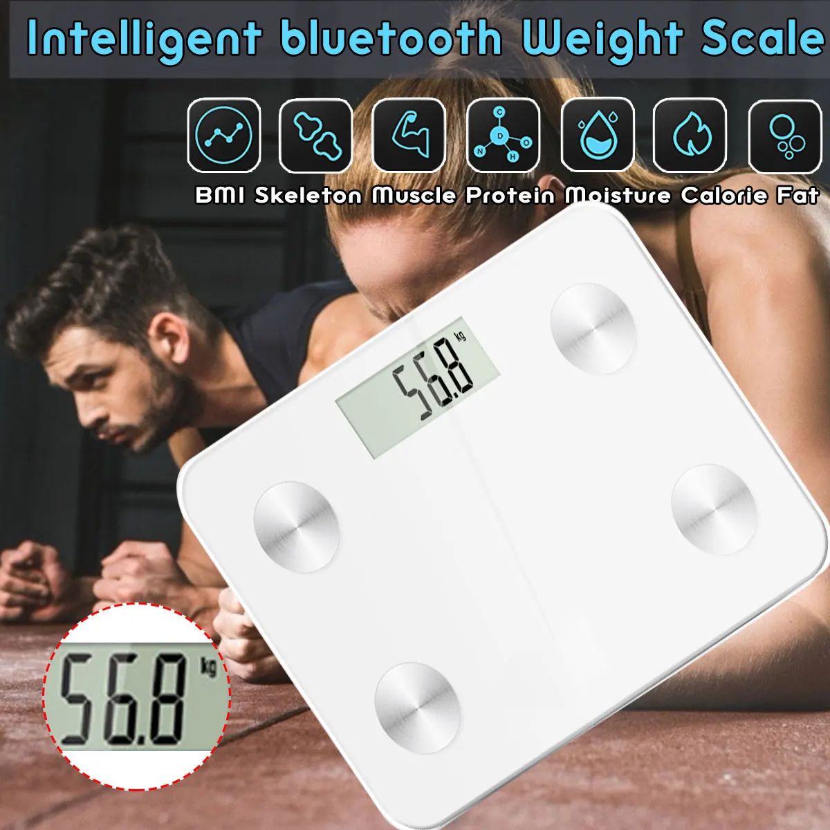 Электронные bluetooth весы для жировых отложений, научный умный светодиодный цифровой весы для ванной комнаты, приложение для Android IOS, электронные весы