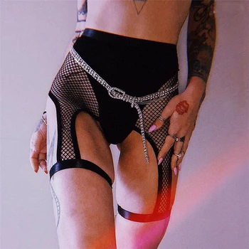 

2020 Hot Gothic Shorts Womens Shorts Sexy Fish Net Mesh Cycling Leggings Pants Lingerie See Through Club Shorts elastic Summer
