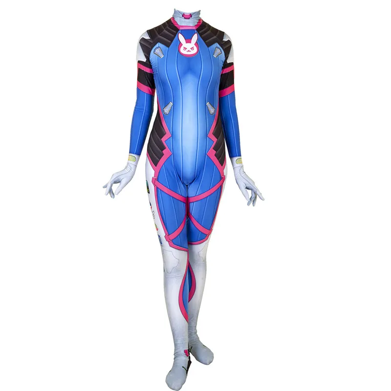 Игра D. Va костюм зентай для косплея костюм комбинезон Хэллоуин