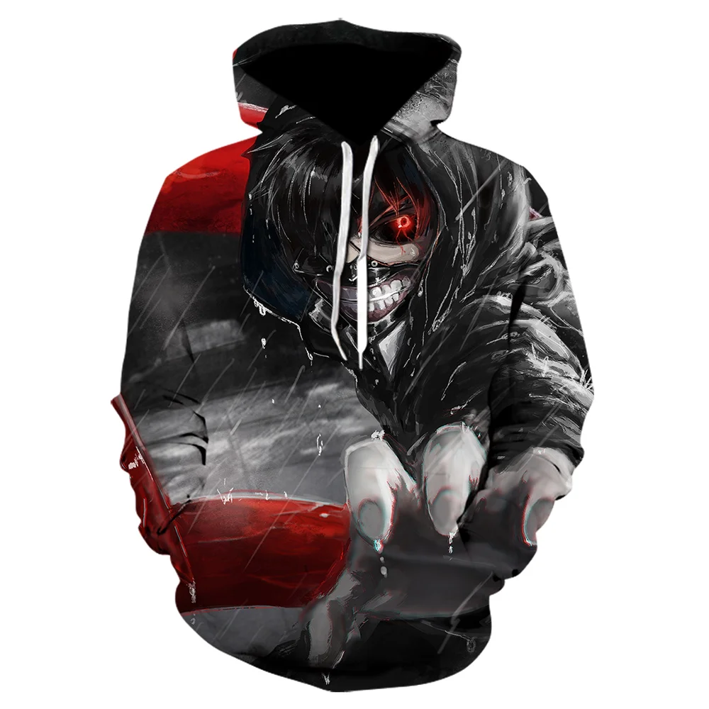 

2021 New Hot Sale Tokyo Ghoul 3D Printing Hoodies Ken Kaneki Hoodie Japan Anime Sweatshirts Cool cosplay Tops Jacket