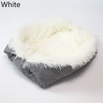 

Soft Long Plush Cat Bed Round Pet Dog Bed For Small Dogs Cats Nest Winter Warm Sleeping Bed Puppy Mat Round Plush Cat Bed House