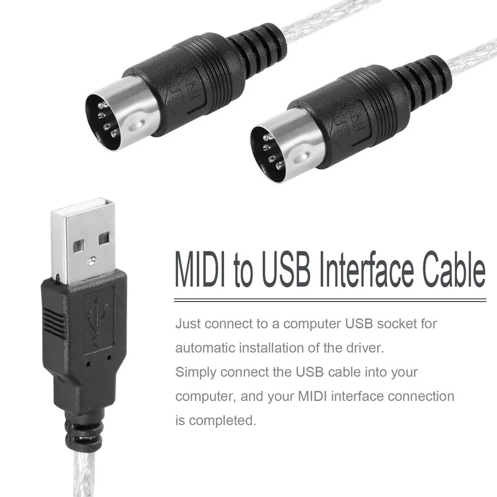 MIDI-USB Встроенный интерфейсный кабель адаптер для клавиатуры электронный барабан музыка создать конвертер ПК в музыкальную клавиатуру шнур