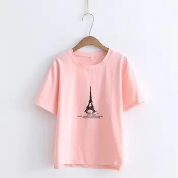 

women t shirt pink short sleeve cotton tops 2020 summer fashion