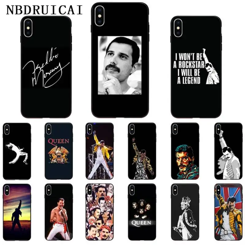 

NBDRUICAI Freddy Mercury Queen High Quality Phone Case for iPhone 11 pro XS MAX 8 7 6 6S Plus X 5 5S SE XR case