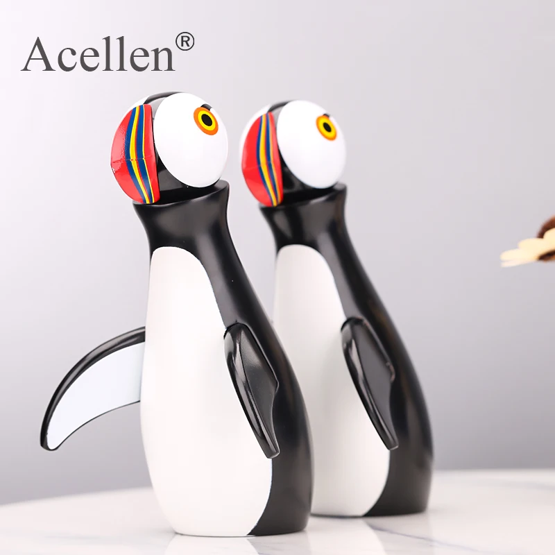 Скандинавские декоративные Puffin ручной работы деревянная фигурка спальня