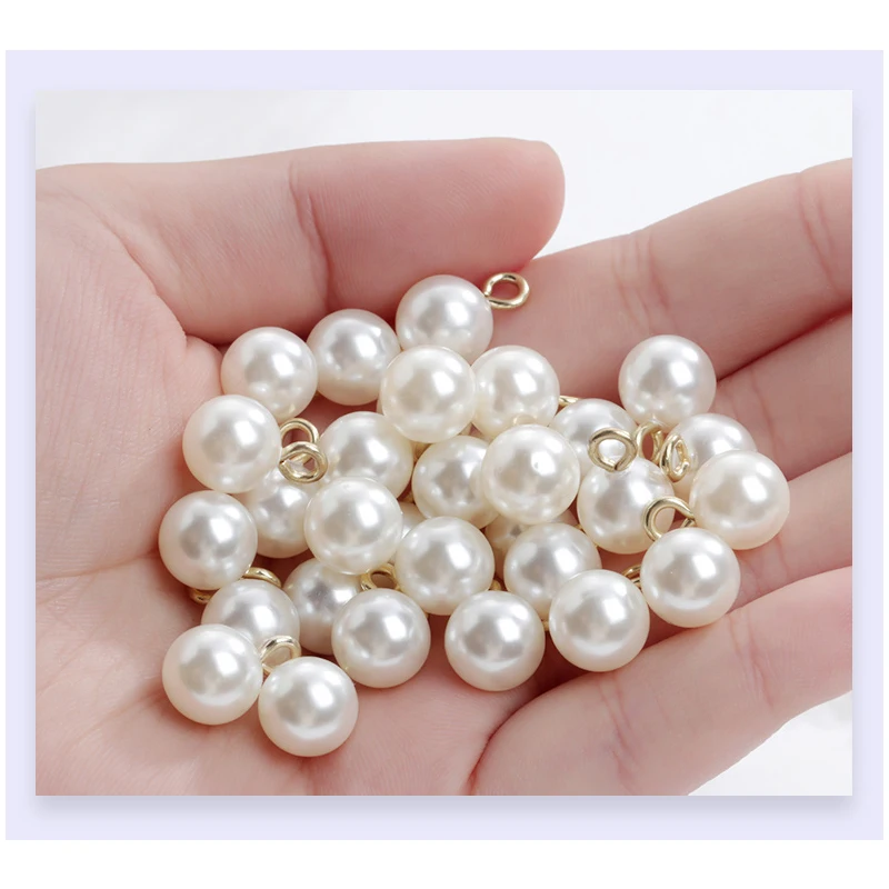 8/10/12/14/16MM Hooked Pearls Earring/Necklace ABS Beads Diy Crafts Clothes Accessories High Quality Jewelry Making Pearls abs beads