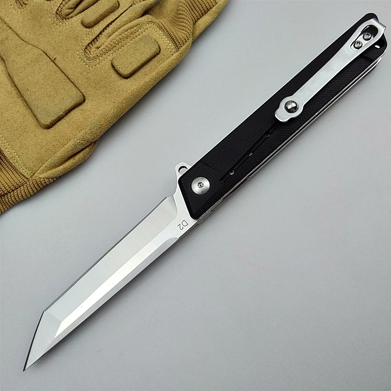 KESIWO EDC pocket folding knife D2 blade camping hunting knives tactical flipper utility G10 handle kitchen fruit fishing tools