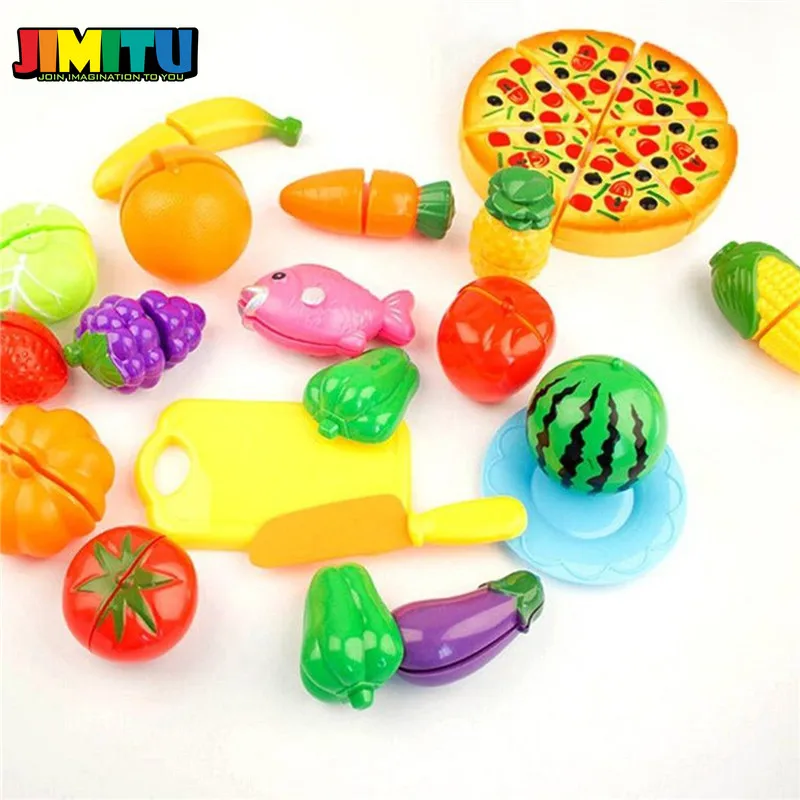 JIMITU 24 шт., детский игровой домик, игрушка из пластика, овощи, пицца, кухня, классические детские игрушки, набор для ролевых игр, развивающие игрушки, набор
