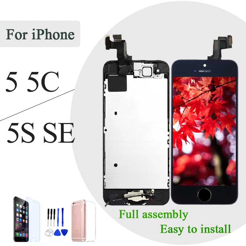

Full set LCD display for iPhone 5 5C 5S 5G LCD Screen Touch Digitizer Full Assembly LCD Replace 100% Test garantieren