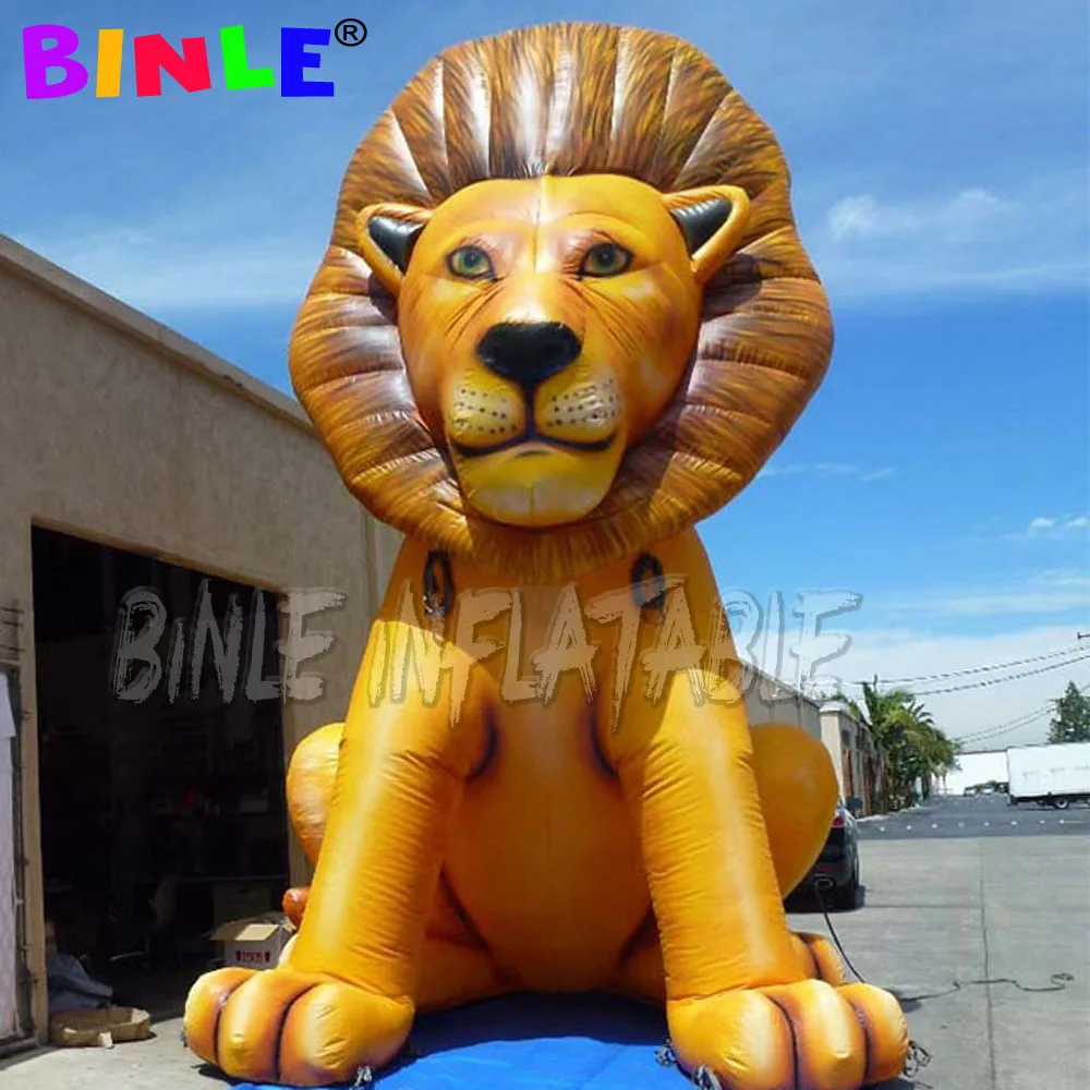 Custom 6mh Zoo Door Real Giant Inflatable Lion With Fully Printing