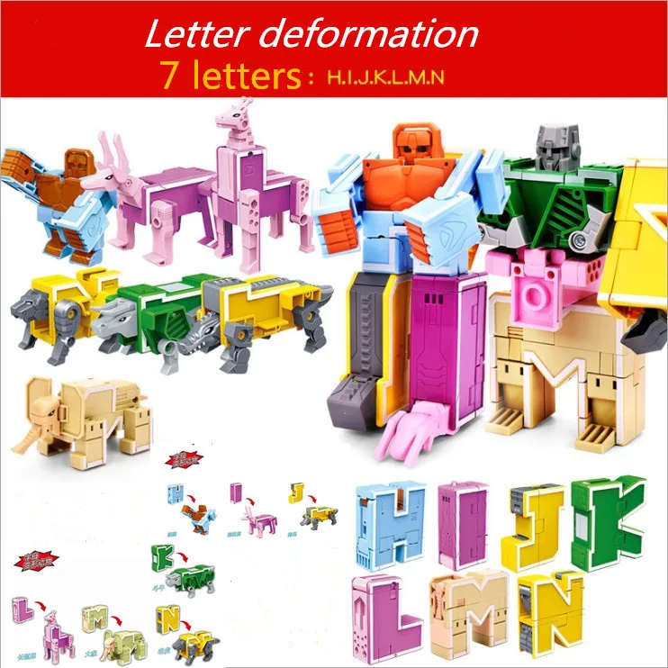 Конструктор Lego с английским алфавитом трансформер буквы робота творческое