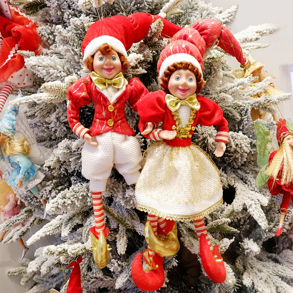 par elf casal de pelúcia natal para casa decoração natal navidad ano novo presentes kidstree pendurado ornamentos crianças brinquedos