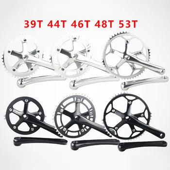 

39/46/48/53T 170mm Single speed fixed gear folding bike Crankset 130 BCD aluminum alloy chainring chainwheel fixie Crank Set