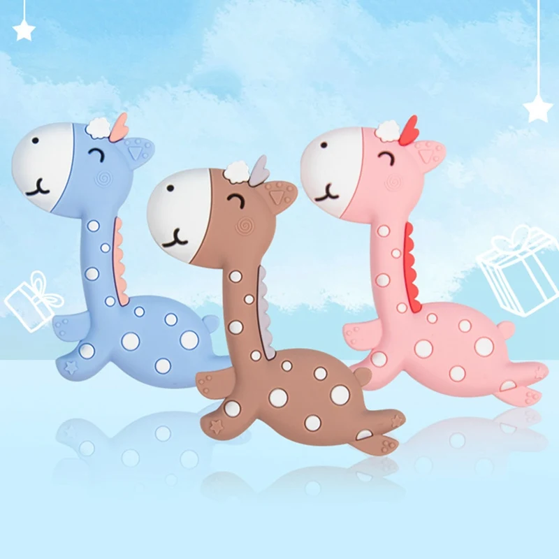 

1Pc Silicone Deer Teether Silicone Teething Pendant Baby Nursing Gifts Silicone Baby Teether
