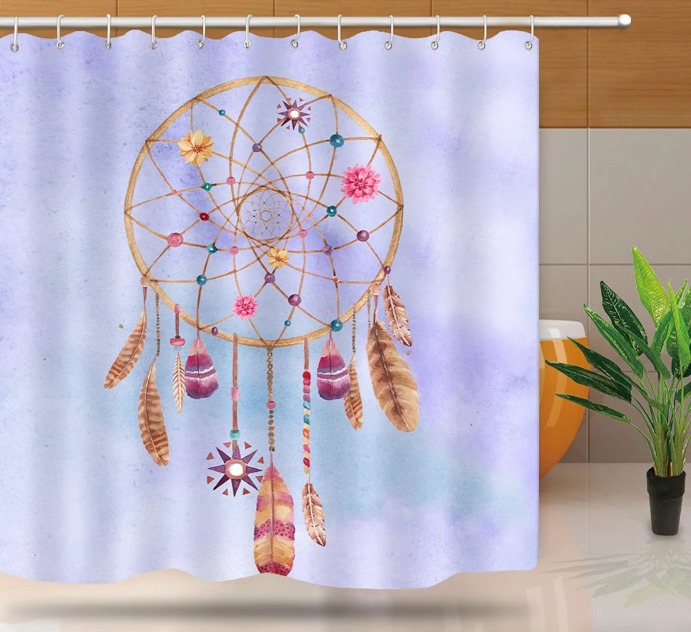 

AmericaBohemian 3dShower Curtains Polyester Waterproof Home Bathroom Curtains High Quality Feather shower curtains Douchegordijn