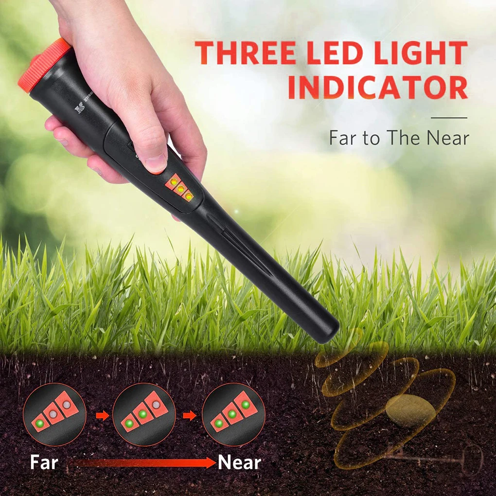 

Metal Detector Handheld IP66 Waterproof Treasure Finder Pinpoint Positioning High Sensitivity Coin Metal Search Tool