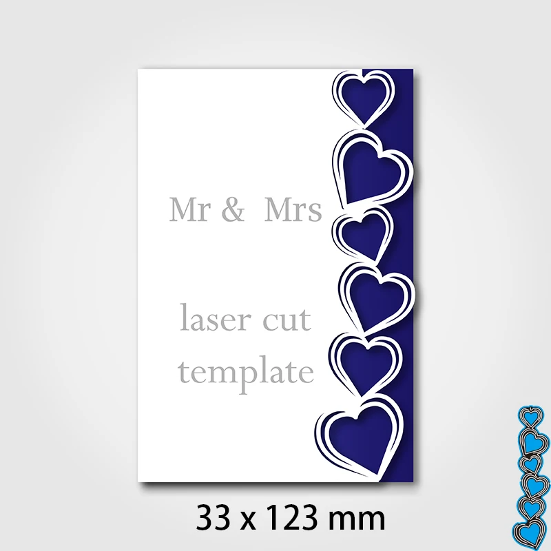 

33*123mm Heart New Cutting Dies Scrapbook Decoration Embossing Paper Craft Album Card Punch Knife Mold