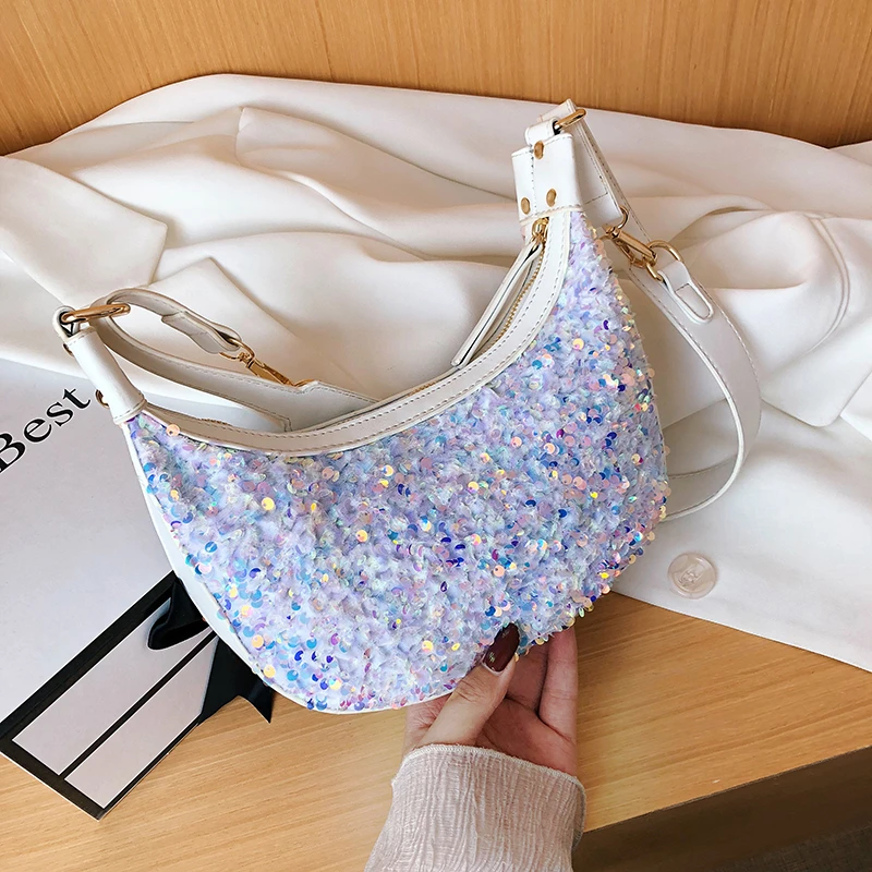 sequin hobo bag
