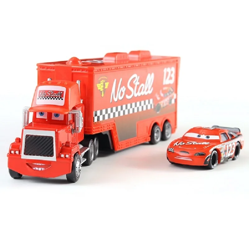 Disney Pixar Cars 2 Cars 3 mack truck+ маленький автомобиль McQueen 1:55 литой под давлением металлический сплав и пластиковый модельный автомобиль игрушки подарки для детей - Цвет: 7