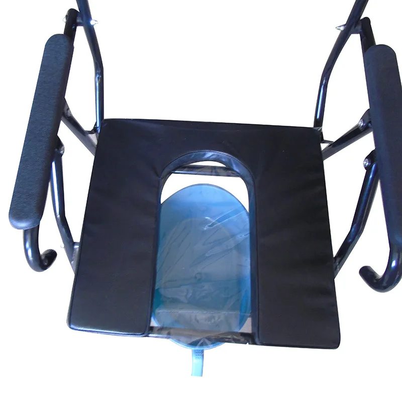 

Foldable Old Man Potty Chair with Backrest Armrest People with Disabilities Potty Chair Customizable Household Black And White w