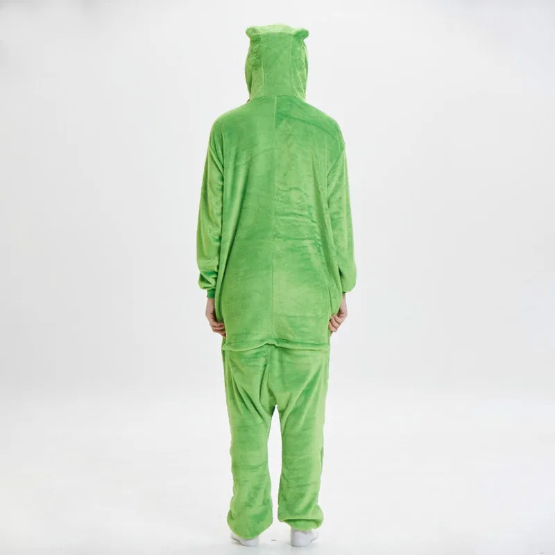 Лягушка Onesie животных мультфильм пижамы для взрослых женщин и девочек фланелевые мягкие теплые зимние комбинезон фестиваль вечерние маскарадный костюм