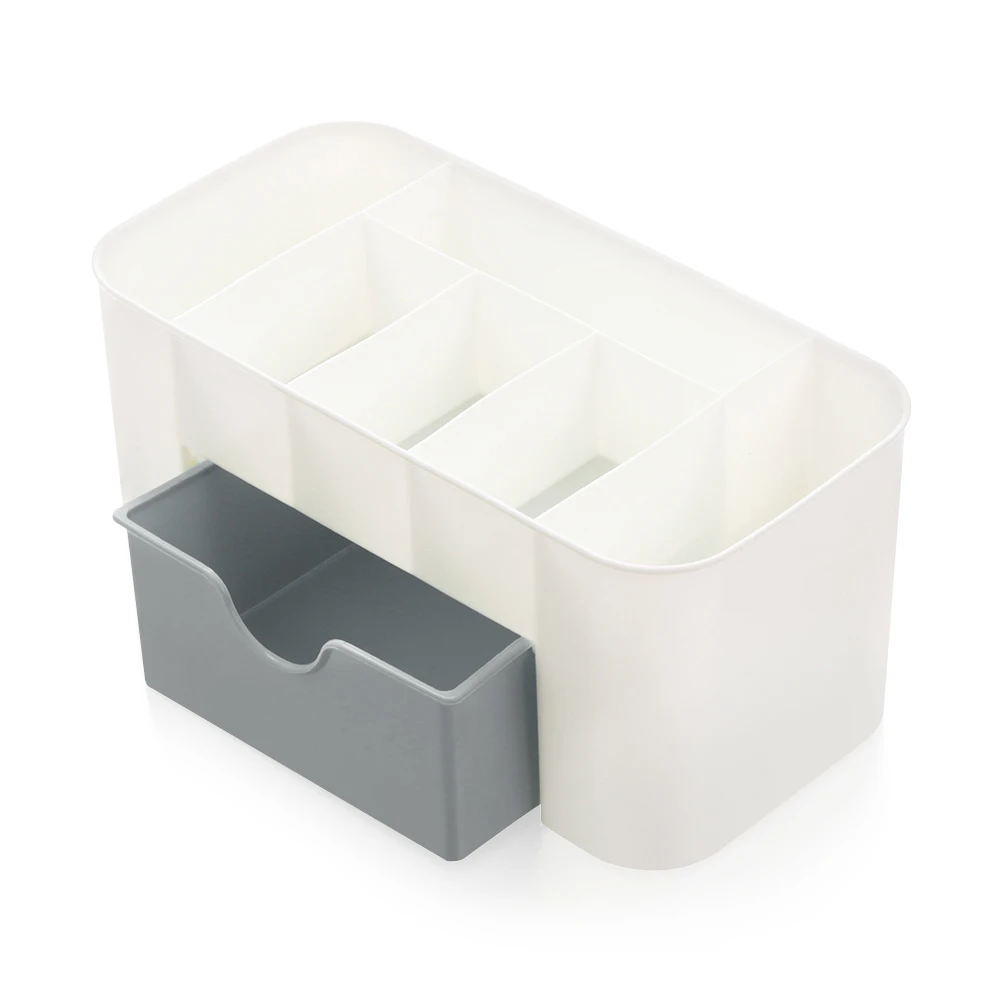 Hot New Pink Blue Green Plastic Makeup Organizer Make Up Brush Storage box with Drawer Cotton Swabs Stick Storage case escritori