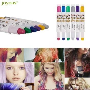 

Hair Dye Joyous Metal Coloring Crayons One-time Hair Dye Pen Hairdressing 6 Color Set tinte para cabello mujer краска для волос