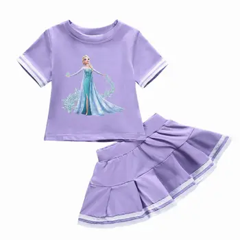 

New Children Girls Clothing Sets Elsa Print Kids T-Shirt +Pants Shorts Summer Casual Kids Girls Sports Clothes Set Children Wear