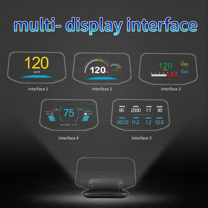 Digital Speedometers Hud Heads Up Display Large Screen with Driving Odometer Overspeed Alarm F-Best