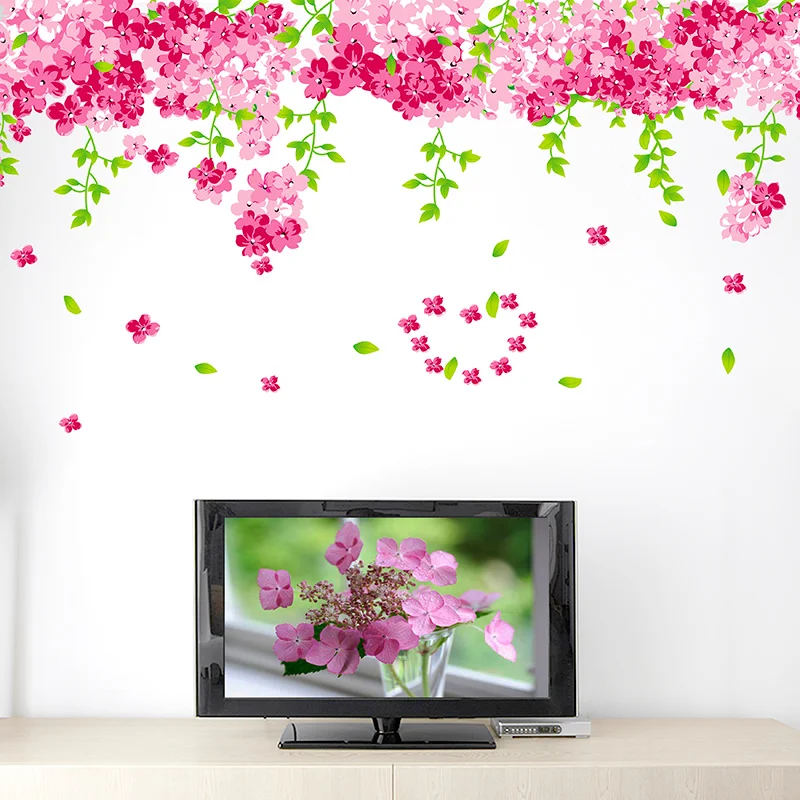 [SHIJUEHEZI] вишневые цветы дерево настенные наклейки ПВХ материал DIY цветок росписи