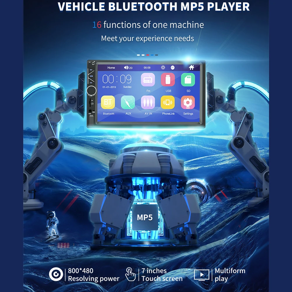 Player de Vídeo Entrada com Interconexão do Telefone Polegada Carro Player Estéreo Áudio fm Rádio Aux - Usb tf Móvel Jogador a6 7 Mp5 11 High Quality Automóveis e motos