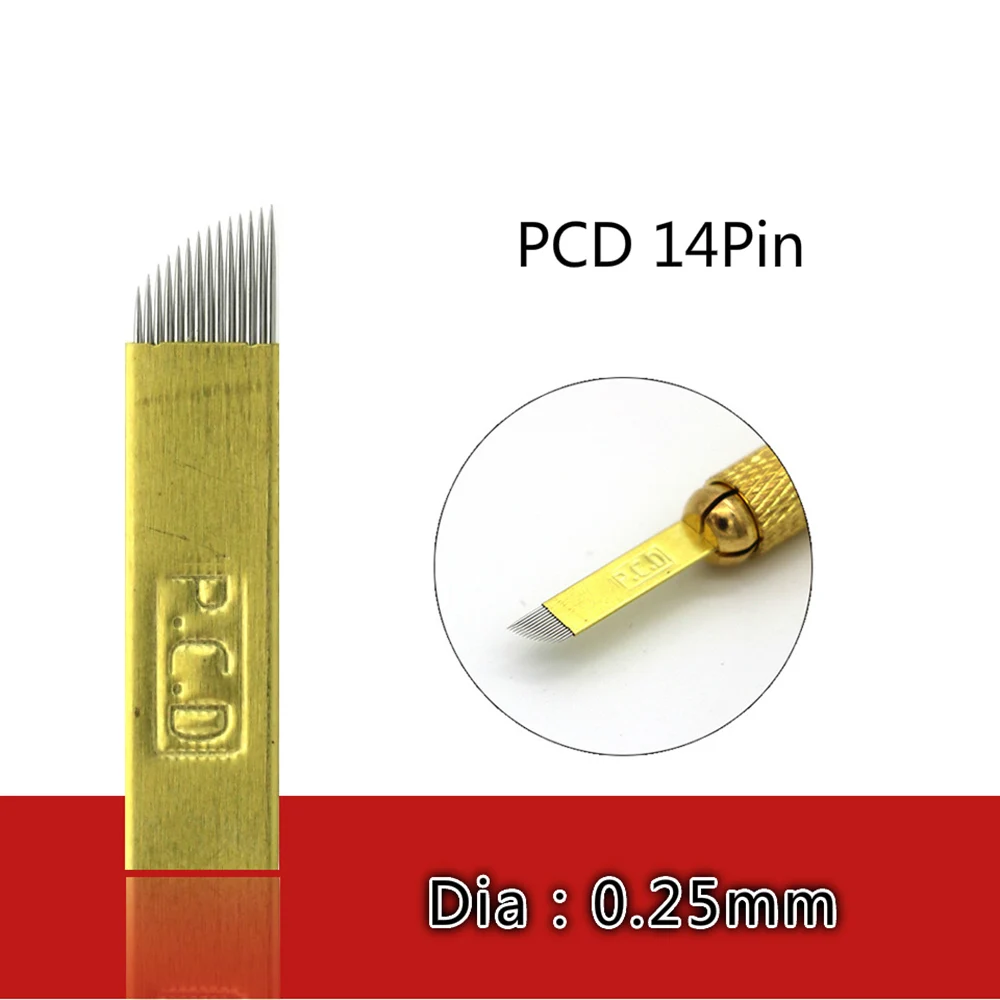 100 шт./лот PCD твердое микрорежущее лезвие иглы 12/14CF 12U/14U/19U булавка изогнутая