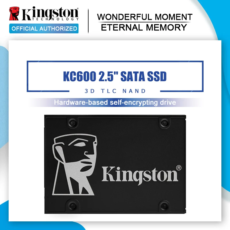 Kingston KC600 SSD 256 ГБ 512 ГБ 1024 ГБ 2,5 дюйма SATA III HDD жесткий диск HD SSD ноутбук PC 3D TLC NAND Внутренний твердотельный накопитель