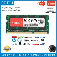 SHELI 4GB 2RX8 DDR3L-8500S 1,5 V 1066Mhz SODIMM ram память ноутбука