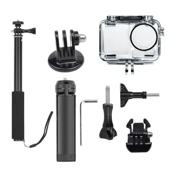 

Underwater Sports Camera Diving Protection Cover (3201+6205+6664+0002)+Extended Selfie Stick+ Small Metal Tripod