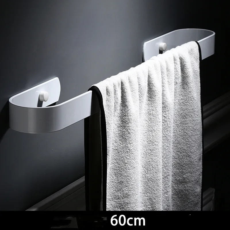 white 60cm Vidric кольцо для полотенец алюминиевое черное или белое туалетное полотенце вешалка полка для хранения нет необходимости Дрель аксессуары для ванной комнаты полотенце бар полотенце R - Цвет: white 60cm