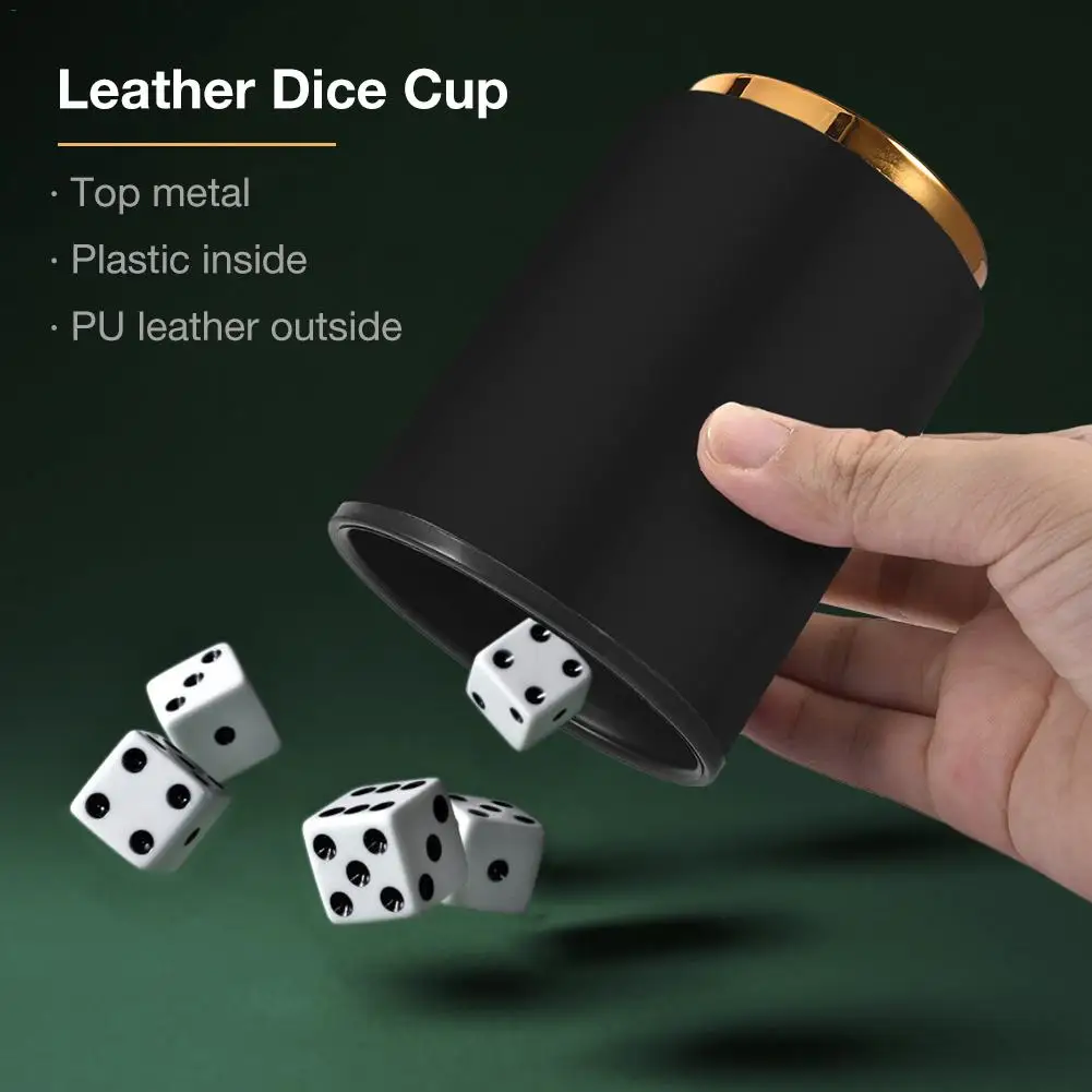 

Hot Sale Leather Dice Cup Black Dicebox Party Supplies For Bar KTV High Quality Fast Delivery