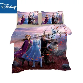 

disney princess bedding set Frozen elsa anna girl kid baby duvet cover set UK twin queen size sanding linens cartoon hot sale