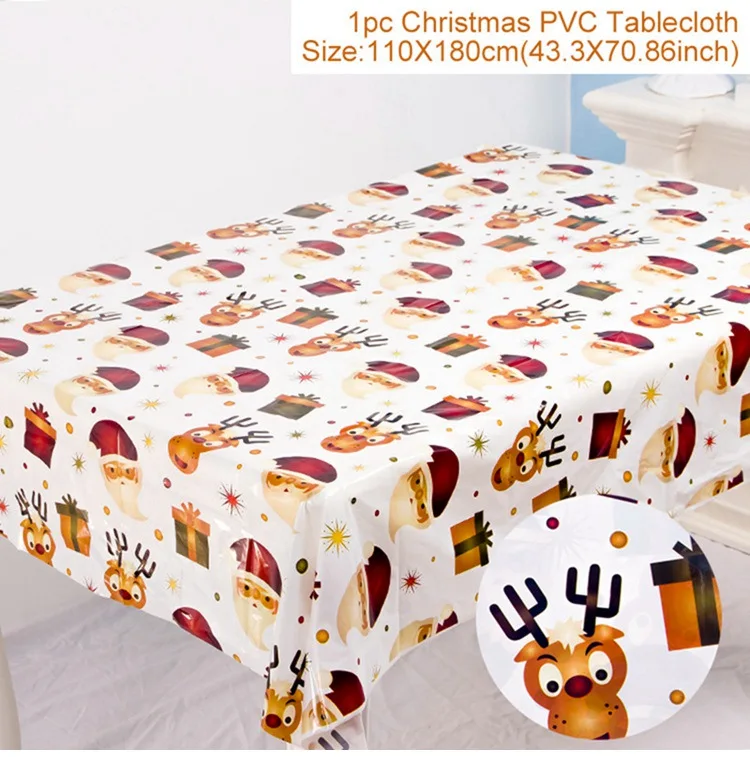 Tablecloth style 3 Скатерть из ПВХ Noel, Рождественский Декор для дома, декор стола Noel, подарок на Рождество, товары, украшение на год - Цвет: Tablecloth style 3
