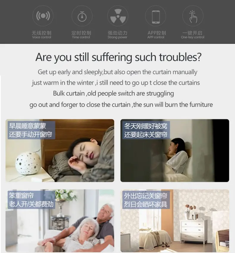 Motorizada Silenciosa, Casa Inteligente, DT82TV, 110-240V, RS485