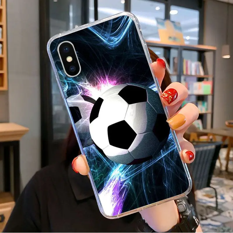 Football Soccer Ball on water burning fire sports