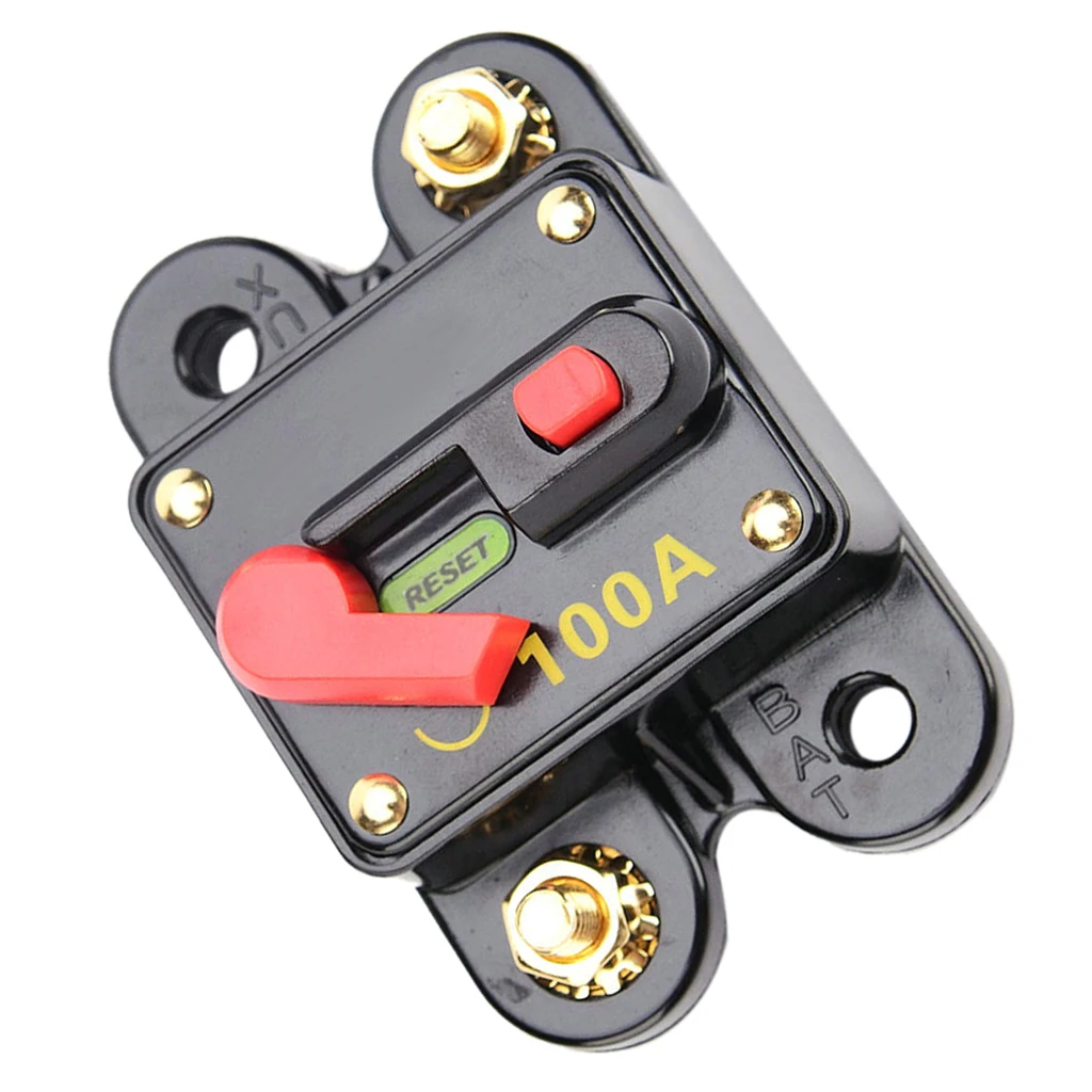 100 Amp High Power Manual Reset Circuit Breaker Overload Fuse Holder Plastic