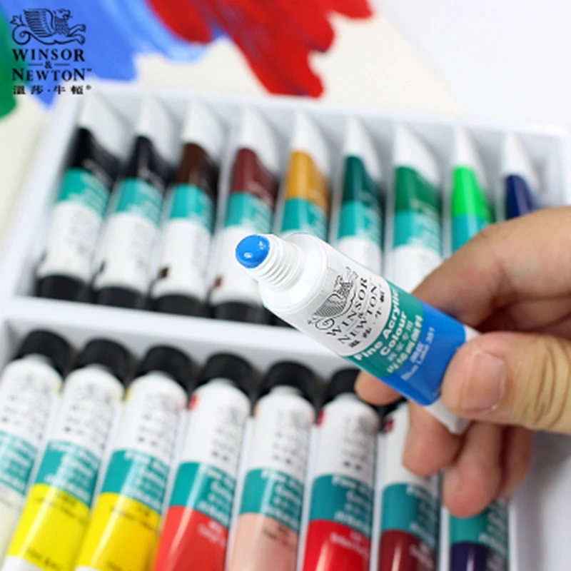 Winsor & Newton Ml 12/18/24 Kleuren Professionele Acryl Pigment Set Stof Textiel Verf Felgekleurde Craft Verven pigmenten|Acrylic Paints| - AliExpress