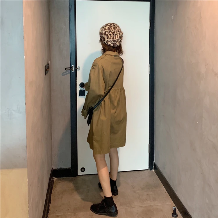 Control 75 [Photo Shoot+ Quality Inspection+ Net Price] 0702 Winter Versatile Loose-Fit GIRL'S Shirt Double Breasted Trench Co
