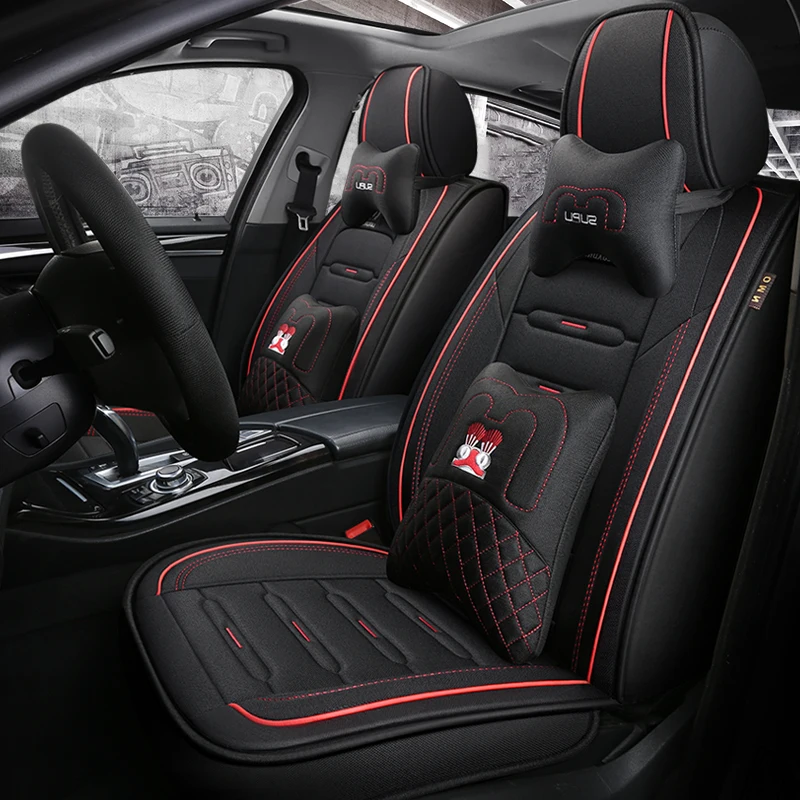 Full Coverage flax fiber car seat cover auto seats covers for Jaguar2008 xe f type xf xj series e pace fpace ipace | Автомобили и