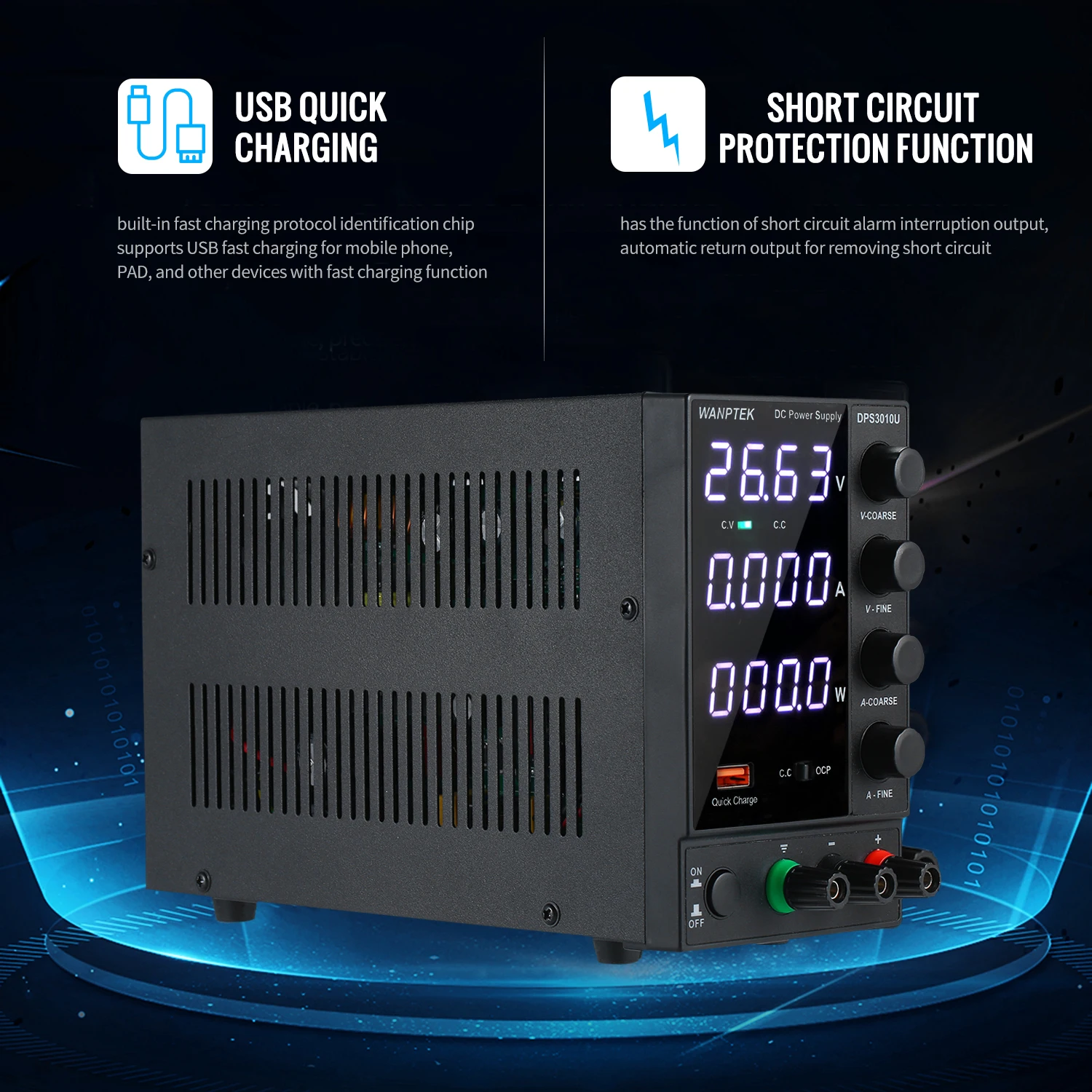 KKMOON DPS3010U 0 30 в 10A 300 Вт импульсный источник питания постоянного тока 4 цифры дисплей