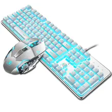 Игровая Проводная клавиатура мышь комбо, стимпанк механическое чувство 26 клавиш бесконтактная клавиатура, 4 Уровня Регулируемая мышь 3200 dpi